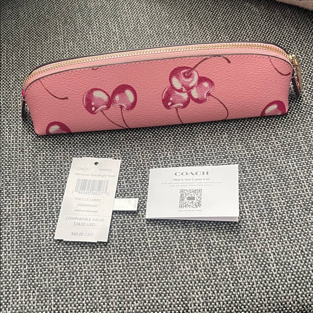Coach Pink Cherry Cosmetic Case - Picture 2 of 7